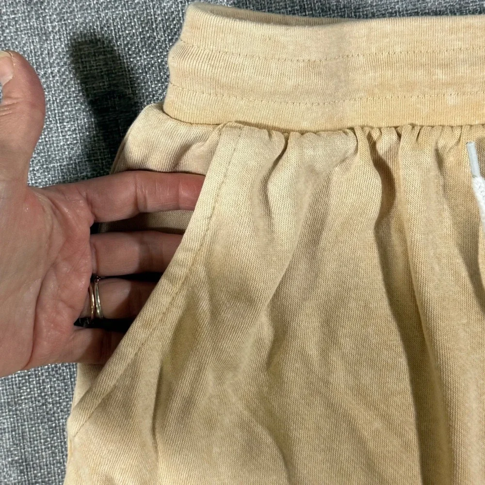 Coors Banquet Rodeo Graphic Sweat Shorts Men Small Tan Western Cowboy Americana